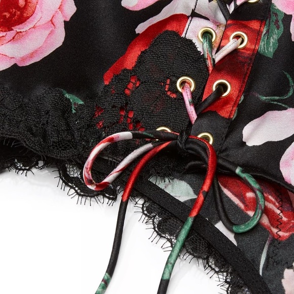 Atelier Victoria's Secret Satin Lace-Trim High-Waist Brief Panty Floral Silk NEW - Picture 4 of 12